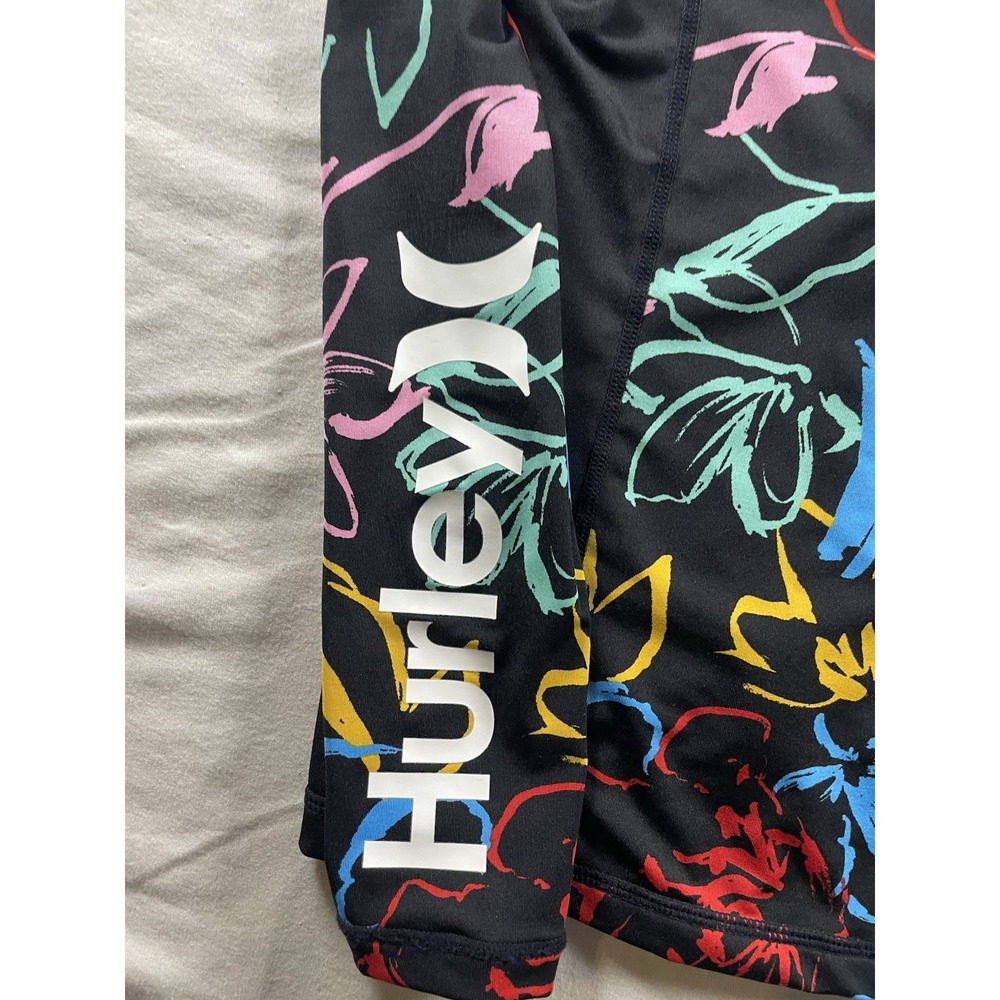 Hurley Leilani Rashguard Swim Top Long Sleeve Size S UPF 50+ Neon Tropical - Picture 11 of 11